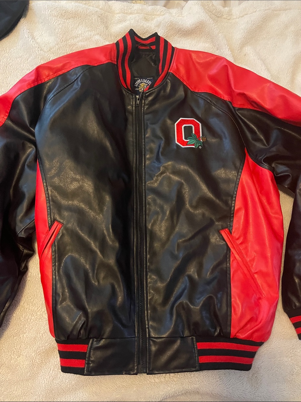 Steve & Barry's Black and Red Bomber Jacket Ohio State Men’s XL